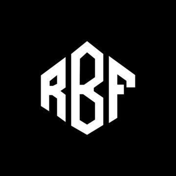 RBF letter logo design with polygon shape. RBF polygon and cube shape logo design. RBF hexagon vector logo template white and black colors. RBF monogram, business and real estate logo.