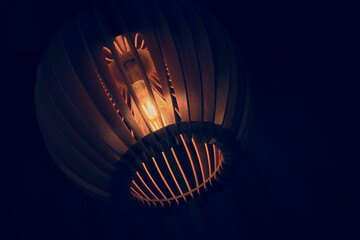 Close up view of beautiful modern ceiling lamp