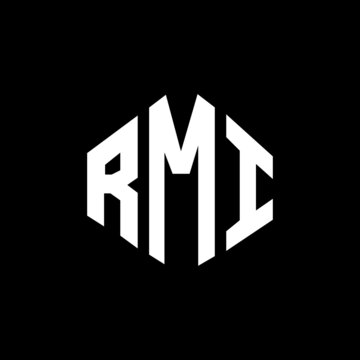 RMI letter logo design with polygon shape. RMI polygon and cube shape logo design. RMI hexagon vector logo template white and black colors. RMI monogram, business and real estate logo.