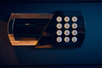 Electronic safe at home, secret lock buttons