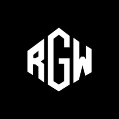 RGW letter logo design with polygon shape. RGW polygon and cube shape logo design. RGW hexagon vector logo template white and black colors. RGW monogram, business and real estate logo.