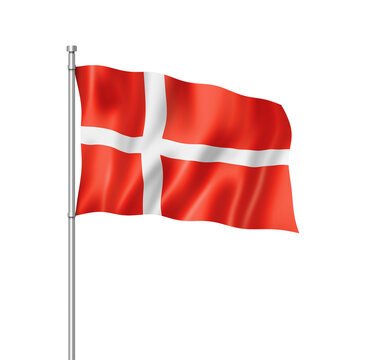 Danish flag isolated on white