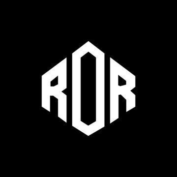 ROR letter logo design with polygon shape. ROR polygon and cube shape logo design. ROR hexagon vector logo template white and black colors. ROR monogram, business and real estate logo.