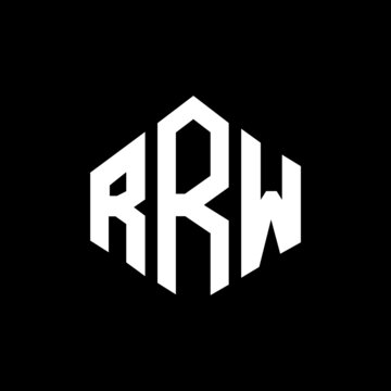 RRW letter logo design with polygon shape. RRW polygon and cube shape logo design. RRW hexagon vector logo template white and black colors. RRW monogram, business and real estate logo.