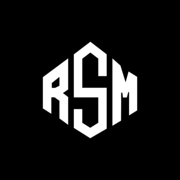 RSM letter logo design with polygon shape. RSM polygon and cube shape logo design. RSM hexagon vector logo template white and black colors. RSM monogram, business and real estate logo.