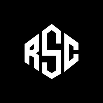 RSC letter logo design with polygon shape. RSC polygon and cube shape logo design. RSC hexagon vector logo template white and black colors. RSC monogram, business and real estate logo.