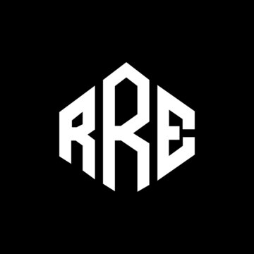 RRE letter logo design with polygon shape. RRE polygon and cube shape logo design. RRE hexagon vector logo template white and black colors. RRE monogram, business and real estate logo.