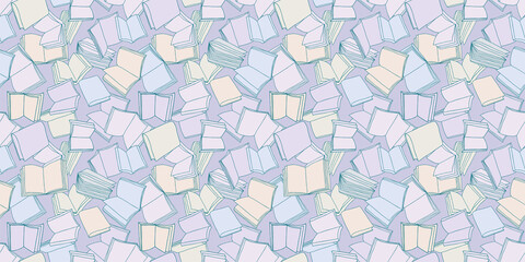 Opened books background. Seamless pattern. Vector. 
開いた本のパターン