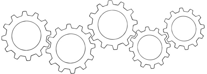 Collaboration team game Impellers gears touching each other collaboration concept vector isolated transparent