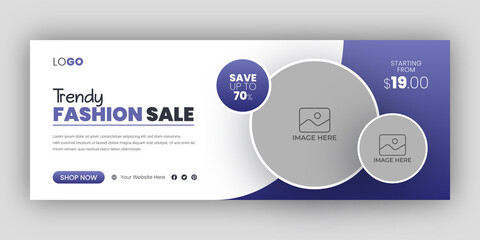 Fashion sale facebook cover template - obrazy, fototapety, plakaty