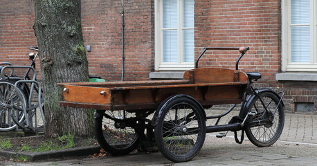 Fototapeta na wymiar Vintage Bicycle Cart in Amsterdam, Netherlands