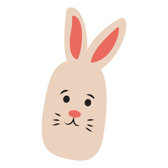 Hare or rabbit, farm animal head vector. Illustration in cartoon