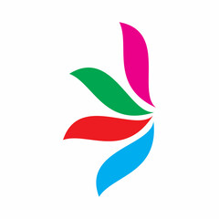 full color feather  wing logo design
