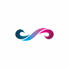 infinity color shape logo design