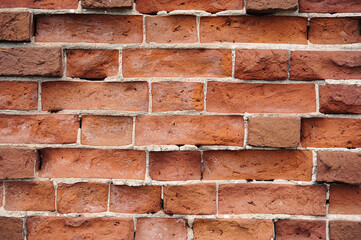 old red brick in ruined brickwork