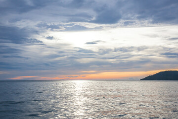 Sunset over the sea at Koh Rong island, Cambodia