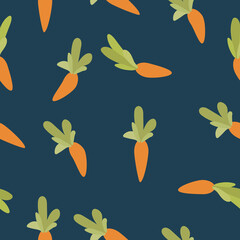 Carrot pattern. Cute baby print made from vegetables. Vector illustration.