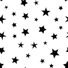 Stars seamless pattern. Star icons texture background. Starry sky and night design.
