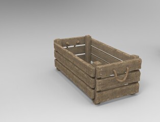 3d illustration of the wooden box
