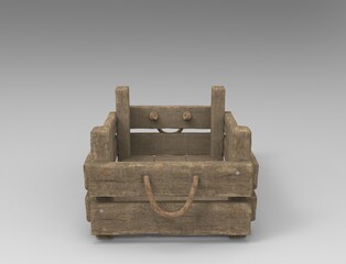 3d illustration of the wooden box

