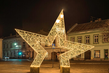 Fototapeta Świecąca gwiazda w centrum miasta, Nowy Sącz obraz