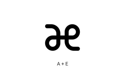 Alphabet letters Initials Monogram logo AE, EA