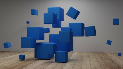 3d render of a blocks
