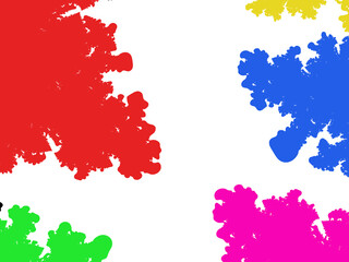 Abstract multi colour water or oil painting effect on white background.