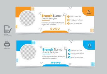 Corporate Modern Company Email Signature Design Template  Personal Social Media Cover Design
