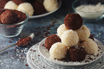 Beijinho and Brigadeiro sweets - national cuisine of Brazil