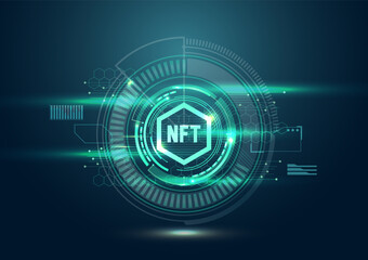 Obraz premium NFT futuristic digital background. Cryptocurrency concept.