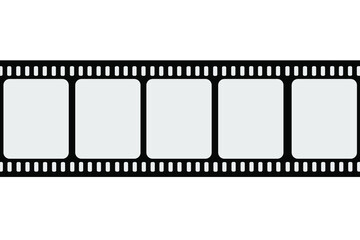 Real scan of 35mm film strip or film material isolated on white background, just blend in your own content to make it look old and vintage