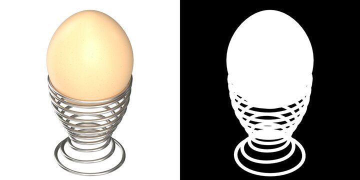 3D rendering illustration of a egg on a holder