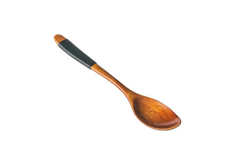 Vintage spoon with rope on the handle isolated on a white background.