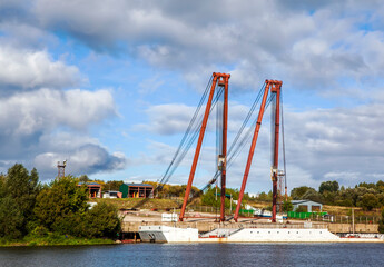 Cargo port of Kaluga. Berth of KTZ. Walk along the Oka on the "Ivan Tsipulin" motor ship. Kaluga. Russia