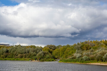 The Kaluzhka River at the confluence with the Oka. Walk along the Oka on the 