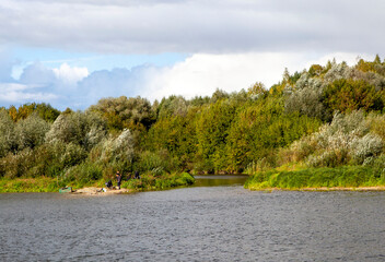 The Kaluzhka River at the confluence with the Oka. Walk along the Oka on the 
