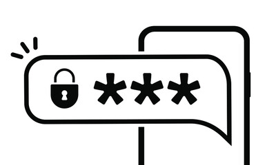 Security phone icon. Phone password icon. Protection personal data icon.