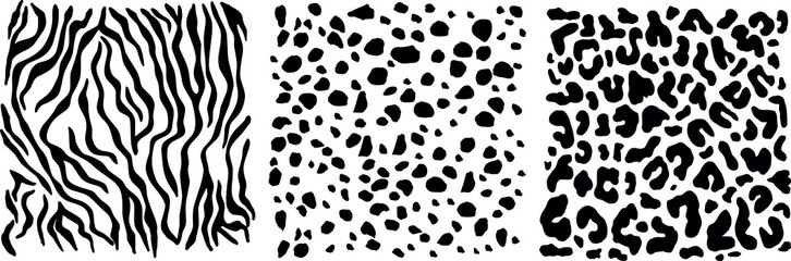 Vector set of animals skin isolated on a white background