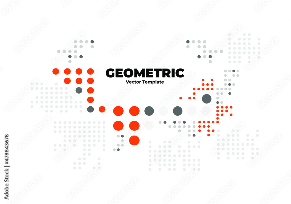Fototapete abstract dot graphic background, dynamic geometric shapes compositions, flat and clean style, applic