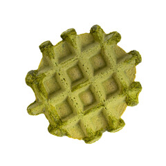 Green vegan waffle close up