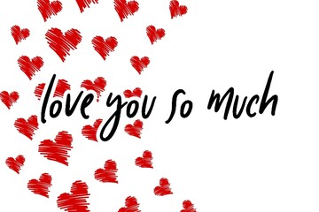  Valentine's day gift cart with love you so much text. Love related items. Home decoration printable.