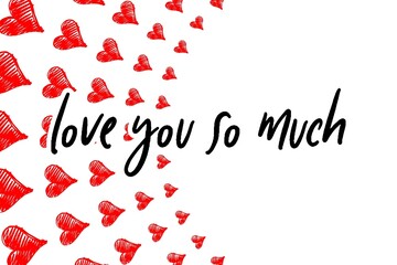  Valentine's day gift cart with love you so much text. Love related items. Home decoration printable.