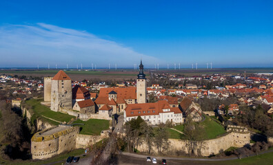 Fototapeta premium Aerial view of the Querfurt Castle in Germany