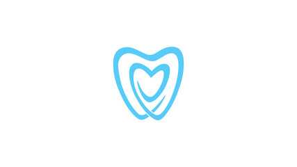 Creative Teeth Heart Inside Logo Design Vector Symbol Illustration
