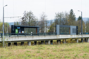 Tram Station Giessen Am Ring, Dübendorf, Zürich, Schweiz