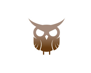 Creative angry owl face logo vector design symbol