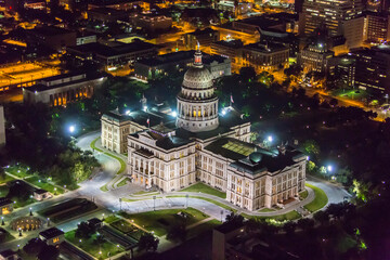 Aerial State Capital Building Austin Texas USA