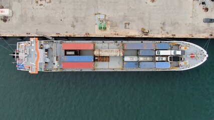 Aerial Photo Top Down Freighter