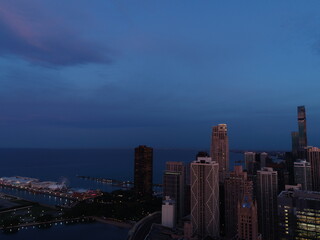 Aerial Photo of Chicago at Dusk